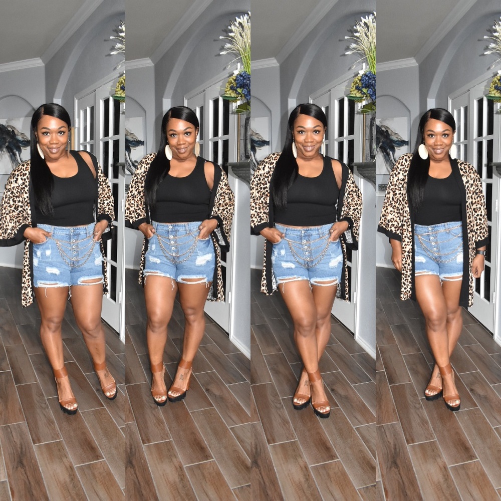 Distressed Denim Shorts